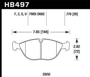 BMW 7 Series Brake Pads - Front - Hawk Performance - ER-1 - `95-`01